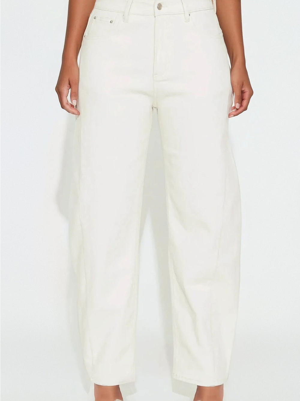 Women's High-Waist Wide-Leg Jeans in Off-White